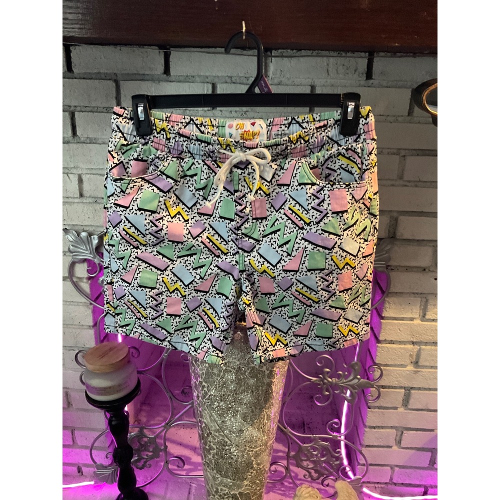 Oh Snap! Drill Clothing Co 90s Memphis Print Stretch Twill Shorts Mens Large